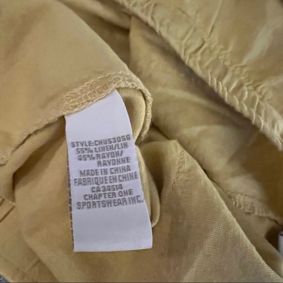 NWT Linen Blend Pull on Shorts Jules & Leopold Casual SZ 1X Yellow - Picture 5 of 7